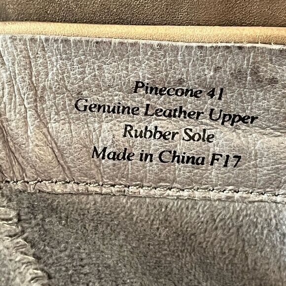 Leather Slouch Ankle Boots Gray Brown Moto Buckle Lug Block Heel SZ 10.5 - Picture 9 of 11